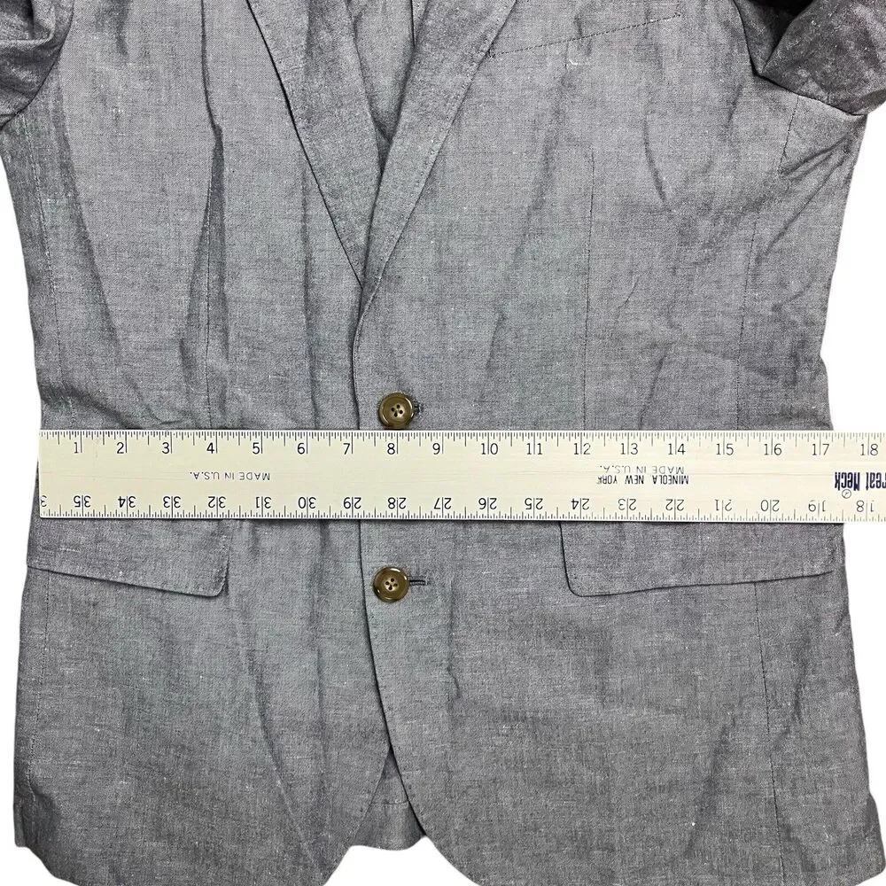 J Crew Blazer Mens 36S Gray Linen Blend Ludlow Unstructured‎ Baird McNutt AU428
